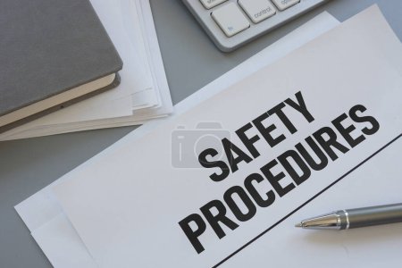 Safety procedures are shown using a text