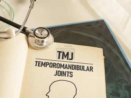 Joints temporomandibulaires TMJ est montré à l'aide d'un texte