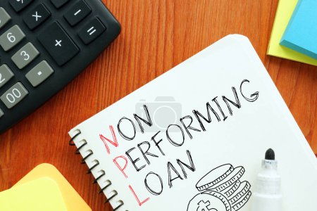 Photo for NPL Non performing Loan is shown using a text - Royalty Free Image