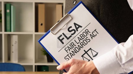 Fair Labor Standards Act FLSA is shown using a text