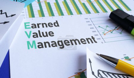 Earned Value Management EVM is shown as a business concept