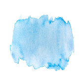 Close-up of blue abstract watercolor trendy art for design project as background for invitation or greeting cards, flyer, poster, presentation Poster #623053786