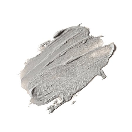 Mancha de arcilla azul cosmética aislada sobre un fondo blanco. Trazo de arcilla para el tratamiento del acné, cosmetología, dermatología. 