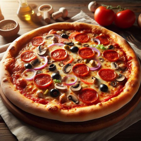 Téléchargez les photos : Pizza aux légumes frais - en image libre de droit