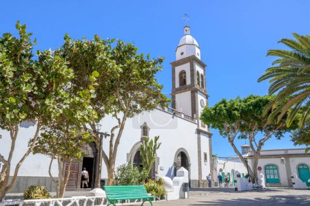 Photo for Arrecife, Lanzarote, March 2023: View on Parroquia de San Gines, Church in Arrecife on Plaza de Las Palmas in Lanzarote - Royalty Free Image