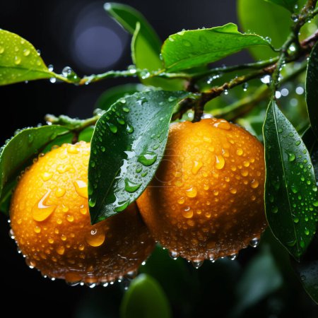 Photo for Fresh Orange Fruit with Water Drop - Royalty Free Image