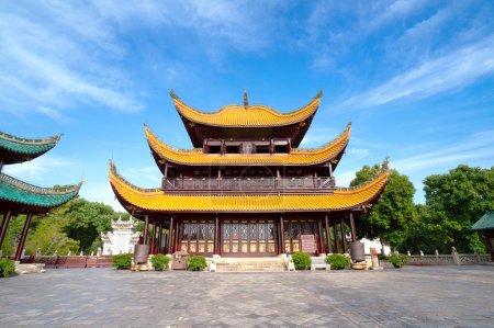 Photo for China hunan yueyang, yueyang tower. Yueyang tower is one of China's three major ancient towers, ancient architectural structures, famous tourist landmarks and the scenic area. - Royalty Free Image