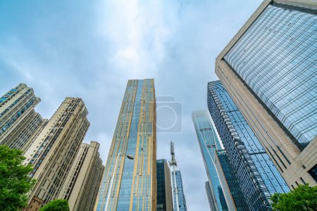 Photo for Low angle view of skyscrapers in Changsha,China. - Royalty Free Image