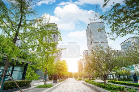 Photo for The skyscrapers in the financial district, Wuhan, Hubei, China. - Royalty Free Image