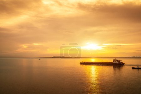 Photo for Dongting Lake at dusk, it is the second largest freshwater lake in China. - Royalty Free Image