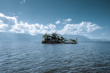 Paysage du lac Erhai, situé à Dali, Yunnan, Chine.
