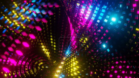 Abstract sparkling animated background. 3D rendering illustration..