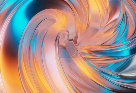 Téléchargez les photos : A 3D rendered abstract shape formation multicolored blended shiny texture. - en image libre de droit