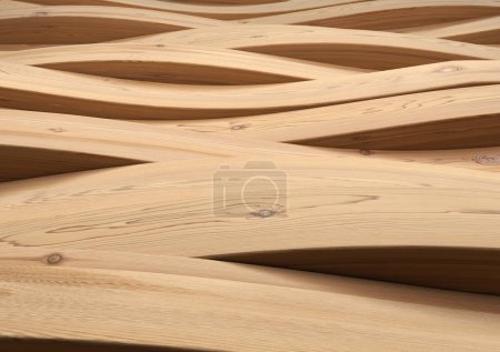 Téléchargez les photos : Illustration conceptuelle abstraite 3D de planches de bois. - en image libre de droit