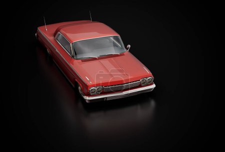 Téléchargez les photos : Illustration en 3D d'une voiture classique vintage. - en image libre de droit
