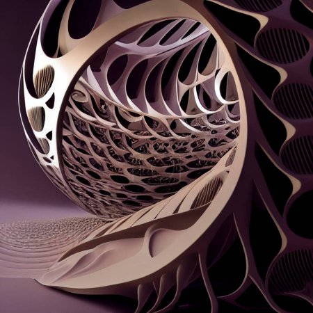 3D-parametrische Designs auf flachem Hintergrund, komplexe und ausgeklügelte Geometrien für den 3D-Druck