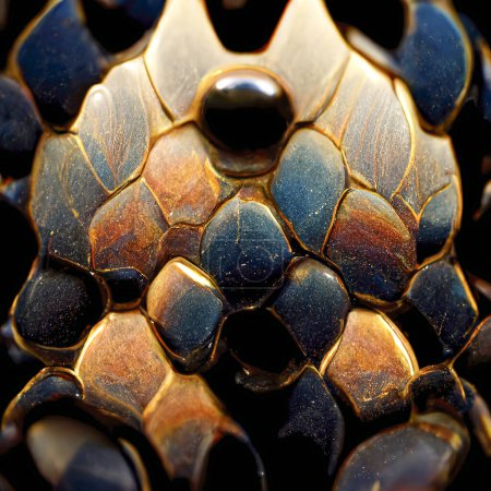 Photo for Texture of dragon or armadillo scales, image of tough skin with colored scales - Royalty Free Image