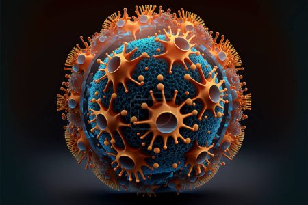 Foto de Viral disease, virus in the blood coronavirus in the blood infectious disease, pandemic and global health danger - Imagen libre de derechos
