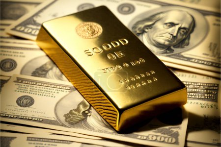 Téléchargez les photos : Gold bar and investment coins. concept of savings and long-term earnings - en image libre de droit