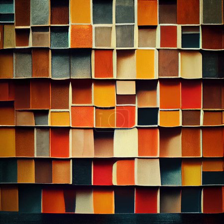 Foto de Acuarela colores, cajas de colores, pared de piezas cuadradas como fondo para el papel pintado o el diseño de base creativa - Imagen libre de derechos