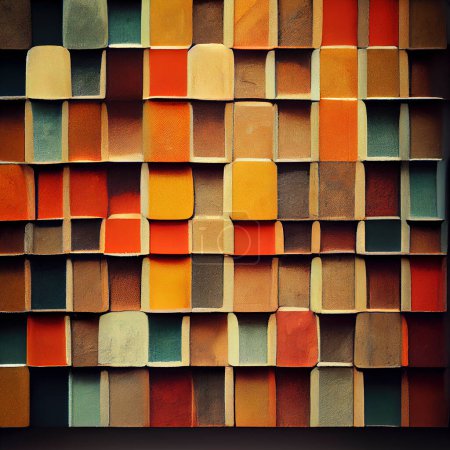 Foto de Textura, Cajas de colores, pared de piezas cuadradas como fondo para papel pintado o diseño de base creativa - Imagen libre de derechos
