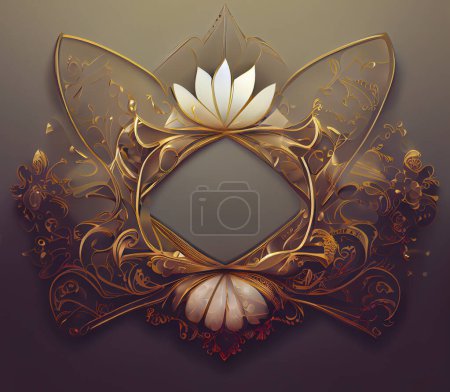 Photo for Premium decorative gold pieces with background blur effect, image to decorate christmas invitations or elegant designs. fine shapes and decorative threads - Royalty Free Image