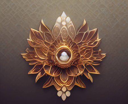 Photo for Flower, luxury and elegance concept, delicate gold decorative pieces on blur background, floral design decorative image - Royalty Free Image