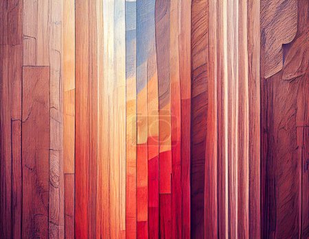 Photo for Forest, colored vertical pieces with mosaics and horizontal stripes of varied designs. decorative background for graphic design - Royalty Free Image
