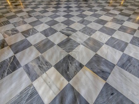 Photo for Symmetry and Elegance Unleashed: Captivating Marble Checkered Floor Design for Stylish Spaces - Royalty Free Image