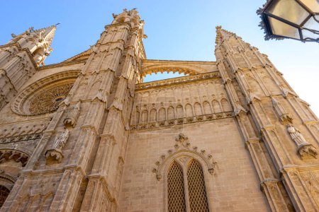 Téléchargez les photos : La pierre sacrée d'Espagne : Gloire extérieure de la cathédrale de Majorque - en image libre de droit