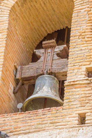 Photo for Iconic bell, detailed clock, Spanish architecture, capturing Chinchon's historic and religious beauty - Royalty Free Image