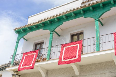 Photo for Spanish plaza views, traditional rooftops, architectural details, essence of historic Chinchon captured - Royalty Free Image