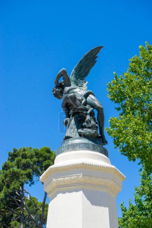 Photo for Artistic Marvel: Fallen Angel Sculpture in Retiro Park - Royalty Free Image
