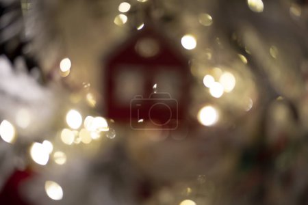 Photo for Festive Christmas lights captured in a beautiful blurred style, creating a magical and celebratory decoration. - Royalty Free Image