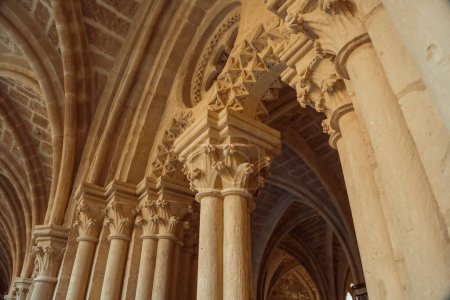 Captivating medieval monastery passage, perfect for historical and architectural themes.