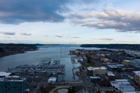 Photo for Aerial view of the Olympia, WA waterfront in December 2022 - Royalty Free Image