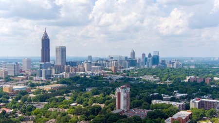 Aerial view of the downtown & midtown Atlanta skyline and surrounding area