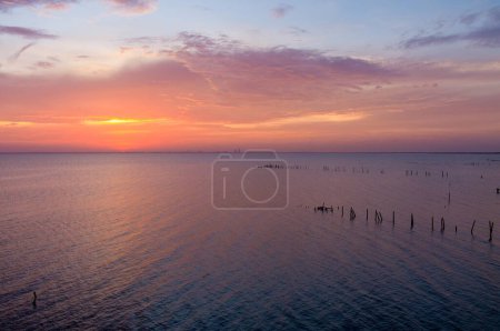 drone photography of mcmillian bluff and mobile bay at sunset in daphne, alabama