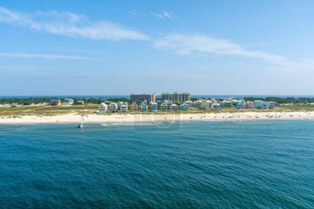 Téléchargez les photos : Drone photographie de la plage à Fort Morgan, Alabama - en image libre de droit