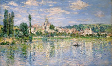 Téléchargez les photos : Vetheuil en été, par Claude Monet, 1880, peinture impressionniste française, huile sur toile - en image libre de droit
