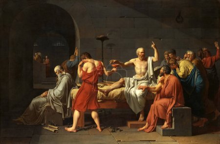 Téléchargez les photos : La mort de Socrate. Jacques-Louis David - en image libre de droit