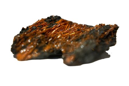 Photo for Close up of a Crocoite Stone. Crocoite is a mineral consisting of lead chromate - Royalty Free Image