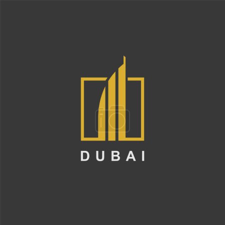 Téléchargez les illustrations : Logo de la tour dubai, logo du bâtiment dubai - en licence libre de droit