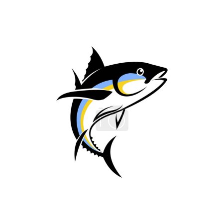 Illustration for Tuna bluefin logo, Tuna fish logo - Royalty Free Image