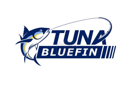 Illustration for Tuna lettering logo, tuna logo modern concept - Royalty Free Image