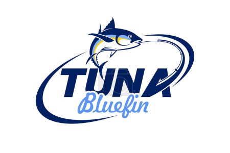 Illustration for Fishing tuna logo, fishing logo design - Royalty Free Image
