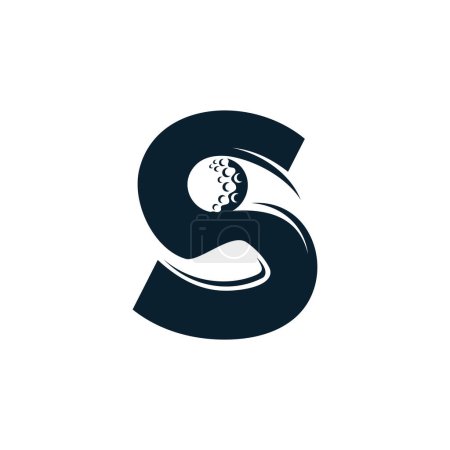 Téléchargez les illustrations : Logo de golf Smash avec lettre S concept - en licence libre de droit