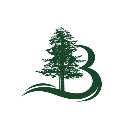 Fichte Logo, Fichte Logo mit Buchstabe B Konzept