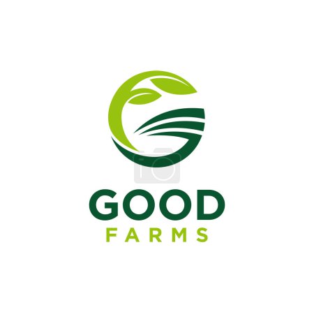 Good Farms logo, letter G and letter F logo