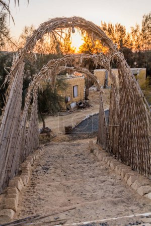 Téléchargez les photos : Sunset in a desert camp in Bahariya oasis, Egypt - en image libre de droit
